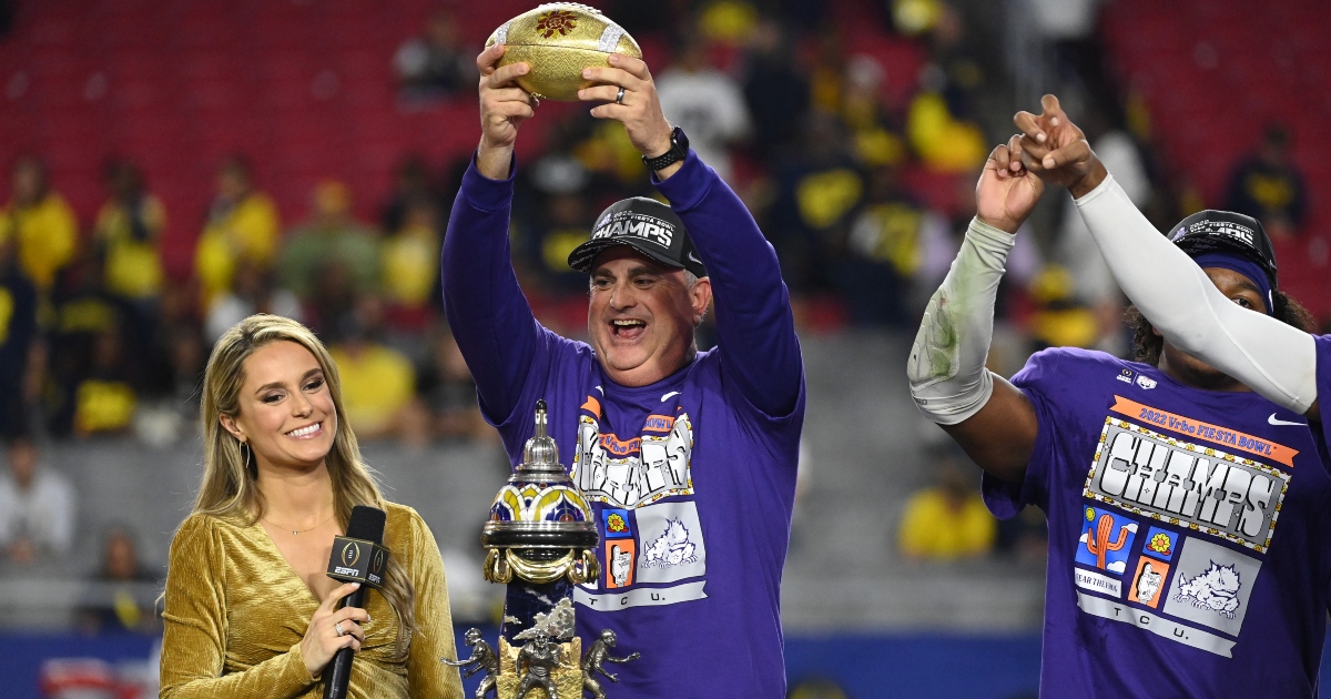 TCU coach Sonny Dykes gives his postgame thoughts after Fiesta Bowl victory  over Michigan - On3