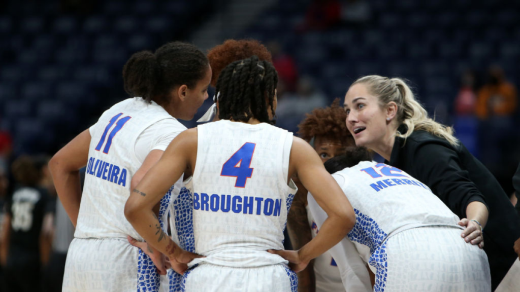 Florida Gators women's basketball coach Kelly Rae Finley