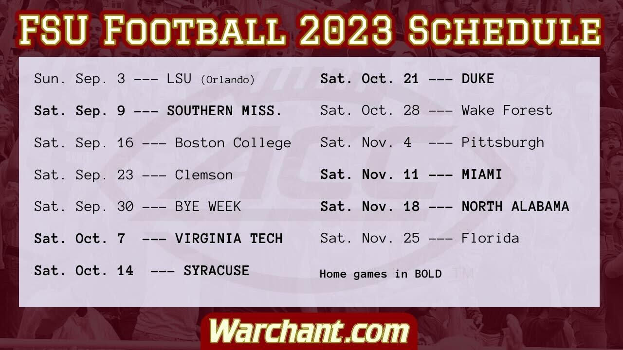 Florida State Football 2023 Schedule Release Special