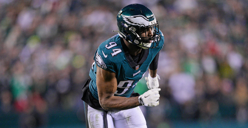 Philadelphia Eagles defensive end Josh Sweat (94) lines up for the