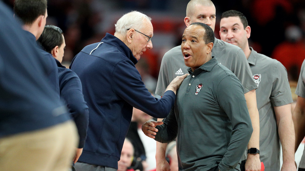 WATCH: Jim Boeheim, Kevin Keatts have terse, odd interaction in ...