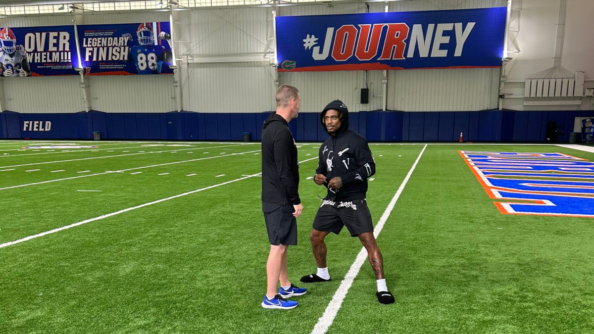 Chauncey GardnerJohnson tours Heavener Center, meets Napier