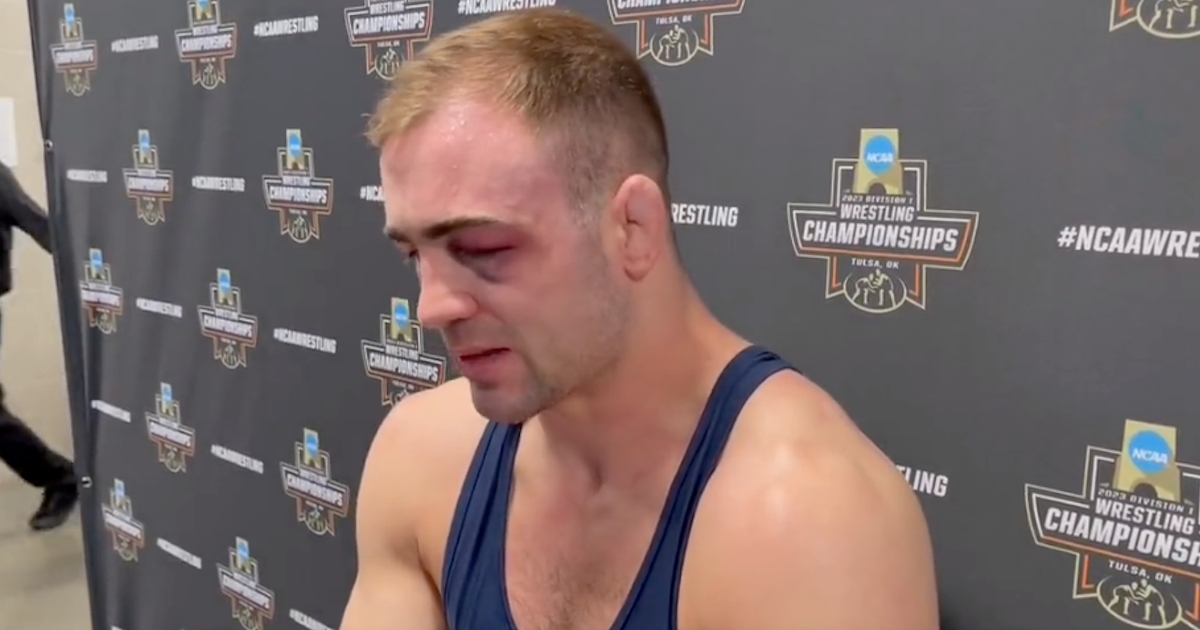 NCAA Wrestling Tournament 2023 Max Dean reacts to capping off Penn