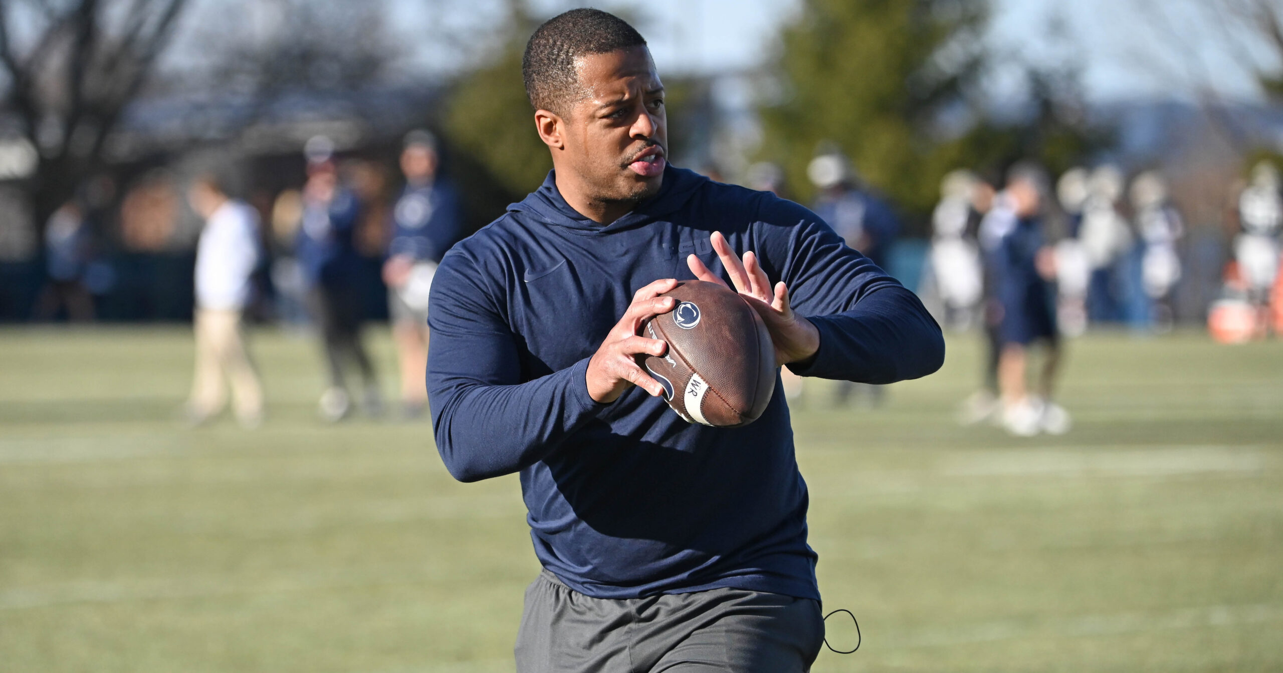 Penn State wide receivers coach Marquese Hagans