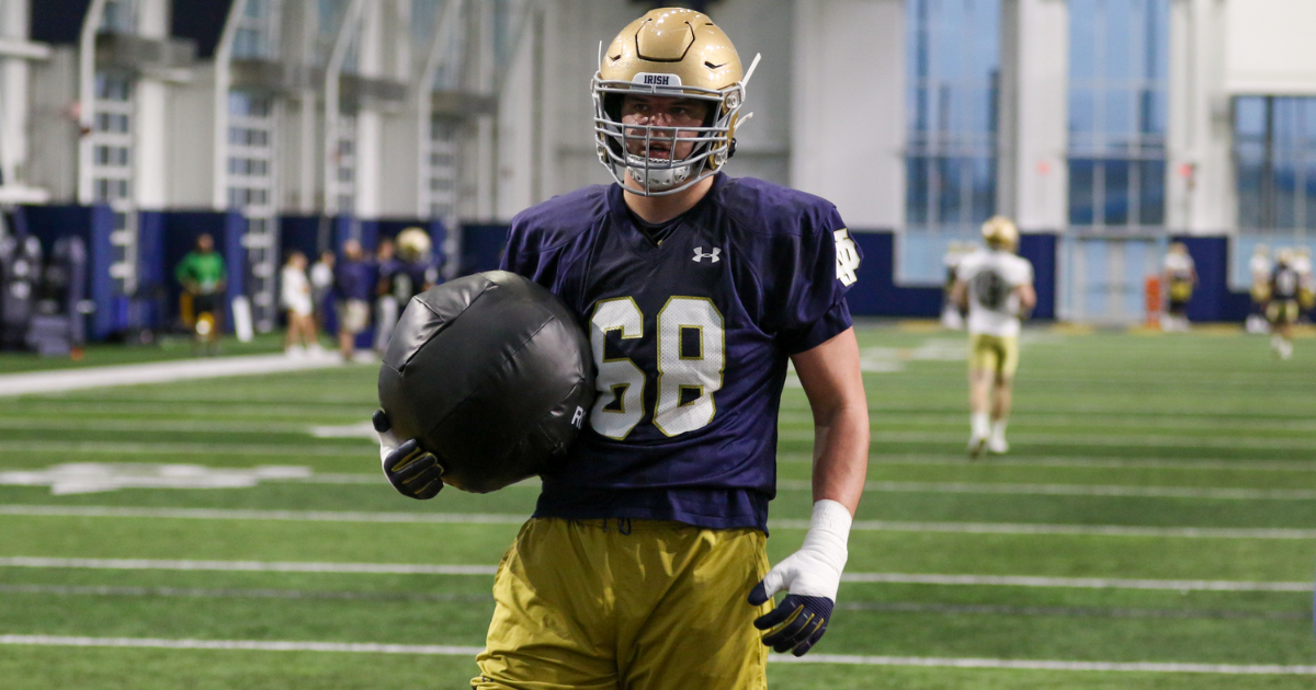 Notre Dame OL Michael Carmody competing to start at guard
