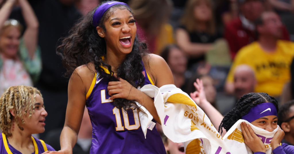 LSU forward Angel Reese is on top of the women's college basketball world and letting everyone know
