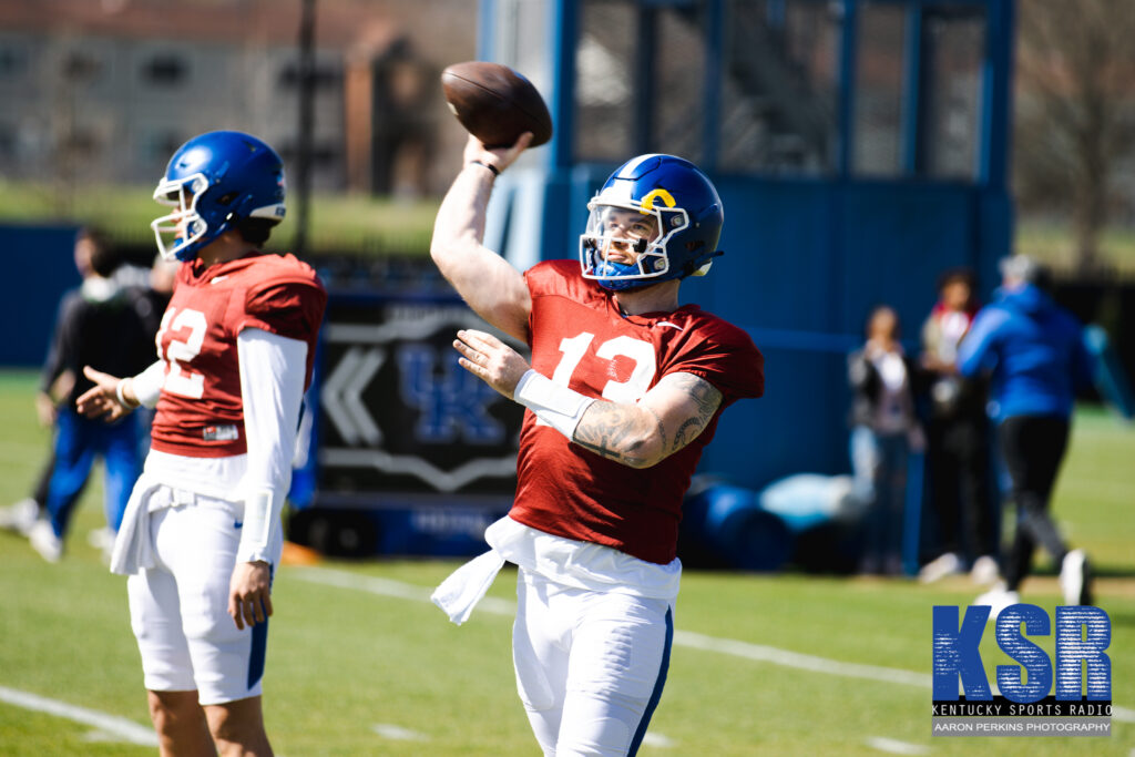 Devin Leary at Kentucky football practice