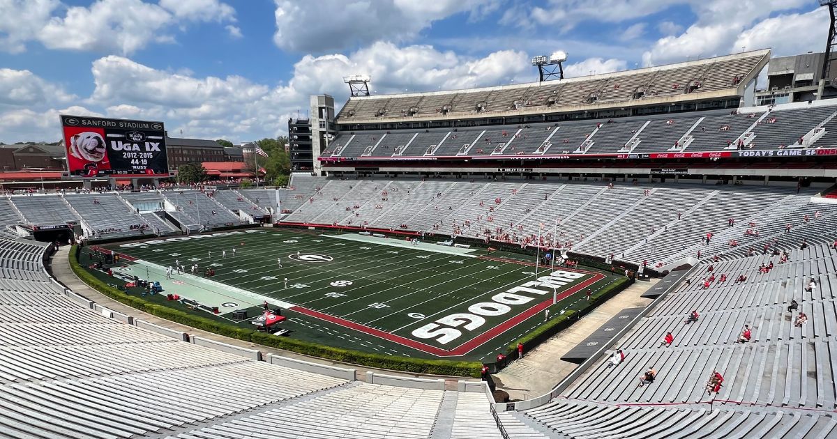 Uga XI, a puppy named Boom, was introduced at the Georgia spring game