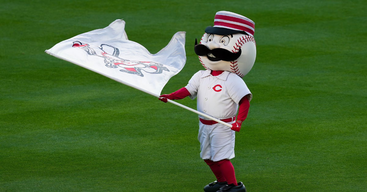 Cincinnati Reds mascot Mr Redlegs runs with a flag after the game News  Photo - Getty Images