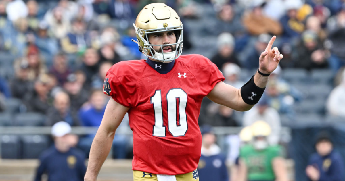 Where does Notre Dame QB Sam Hartman rank among college QBs?