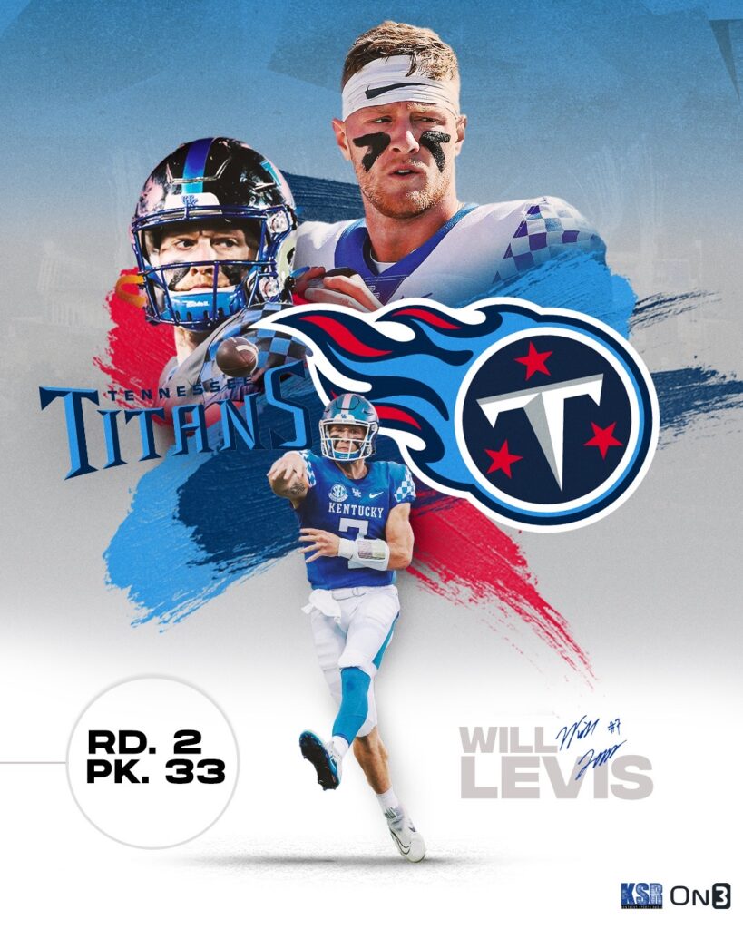 Will Levis selected by the Tennessee Titans with No. 33 pick in NFL