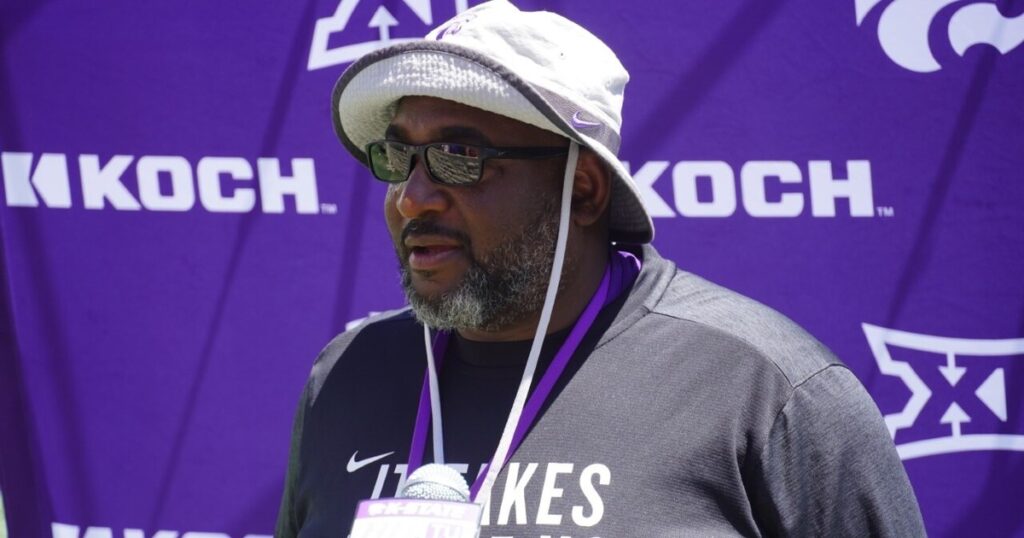 Assistant Brian Anderson during Kansas State fall camp