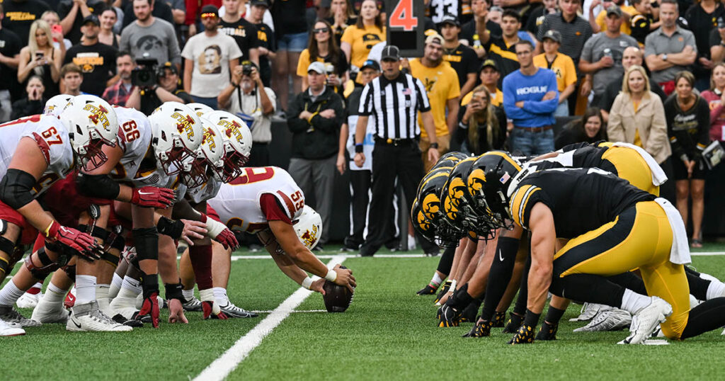 Iowa vs. Iowa State in the 2022 CyHawk game