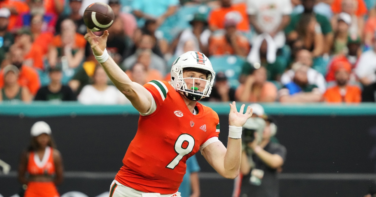 Hurricanes' Tyler Van Dyke ranked top QB in the country