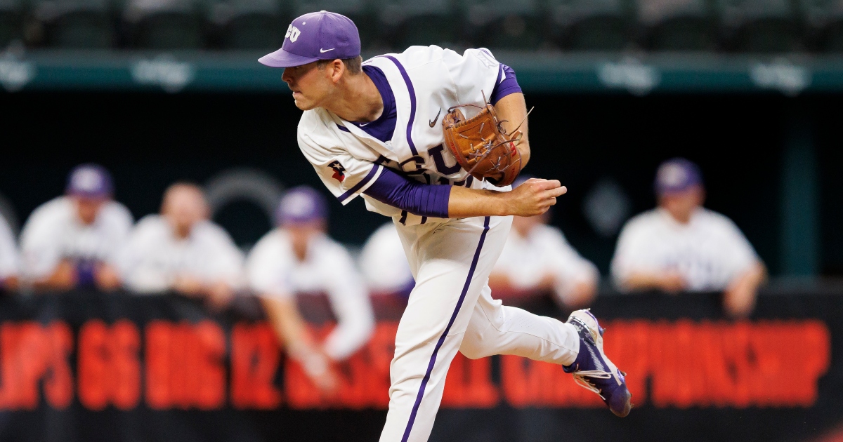 TCU players celebrate 2023 Big 12 Tournament Championship