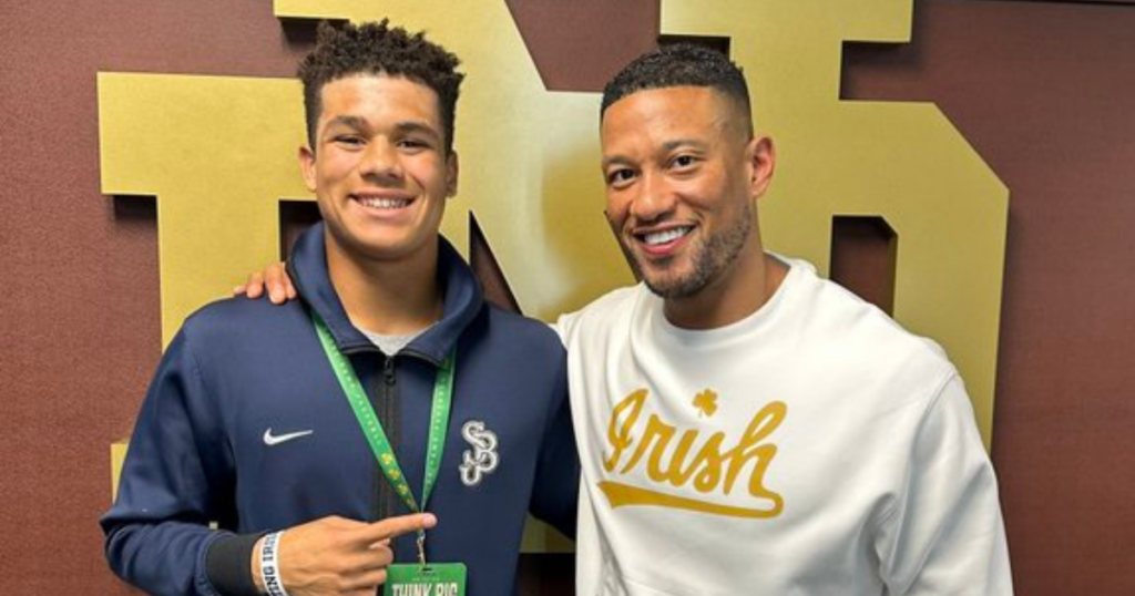 2026 wide receiver Madden Williams visited Notre Dame on Tuesday.