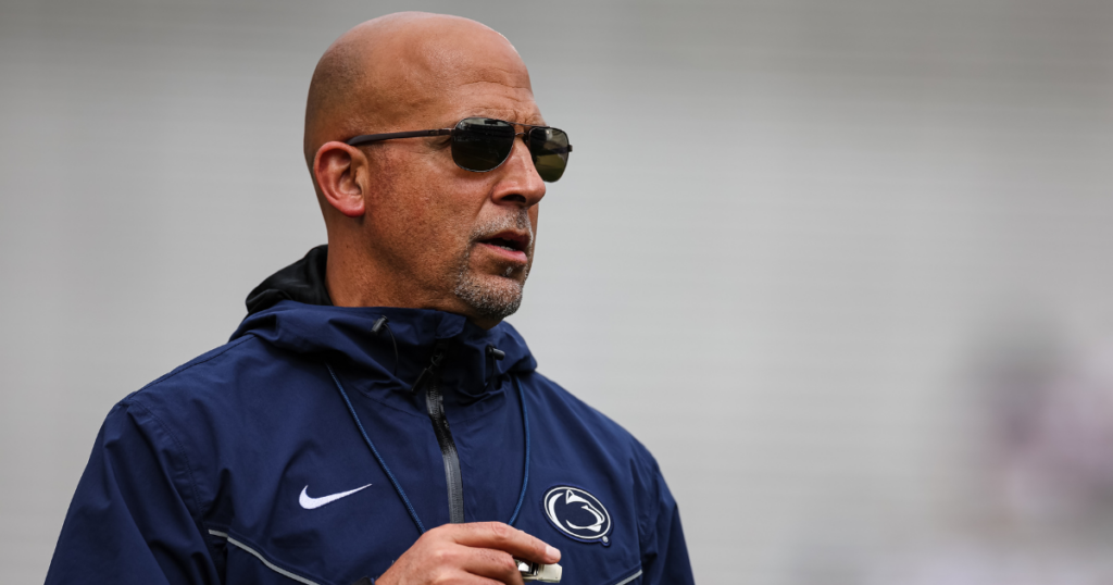 Head coach James Franklin of the Penn State Nittany Lions looks on during the Penn State Spring Football Game