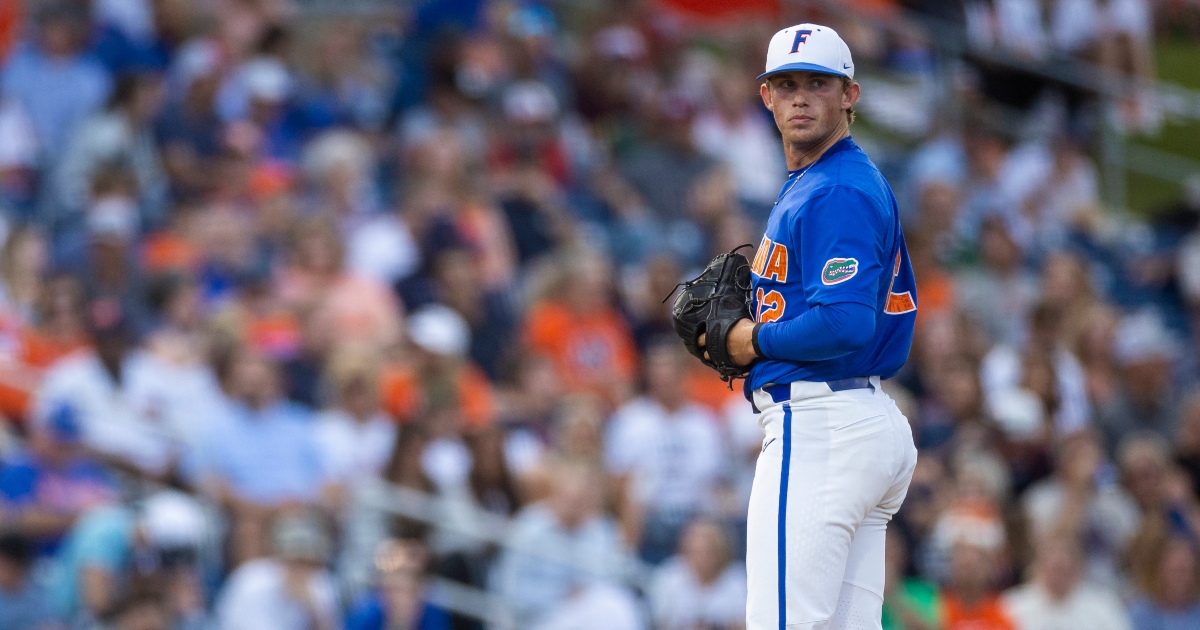 Florida infielder Josh Rivera (24) warms up before an NCAA