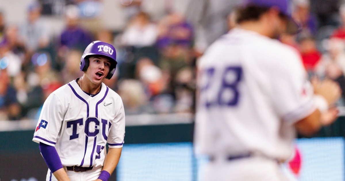 TCU celebrates trip to the CWS after beating Indiana State