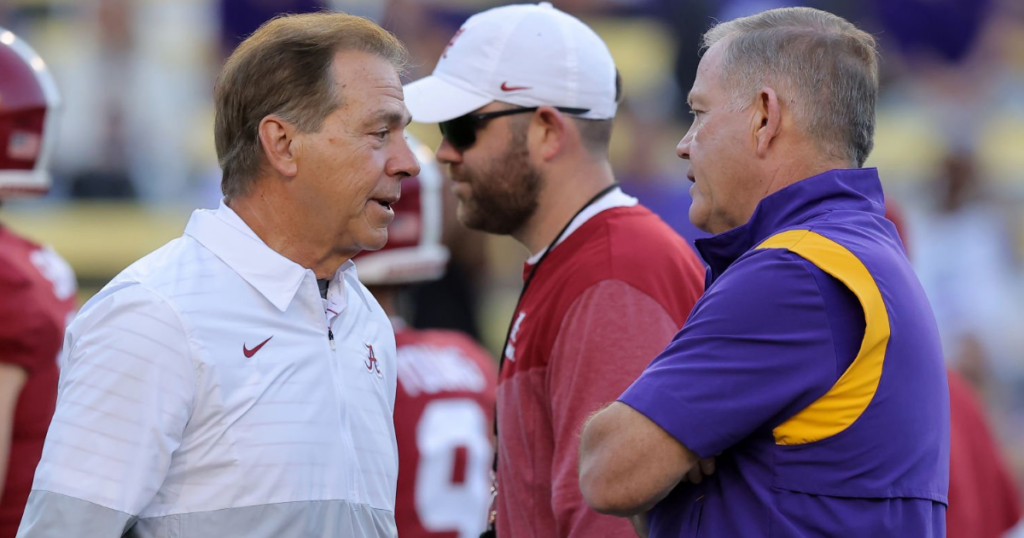 Alabama HC Nick Saban, LSU HC Brian Kelly