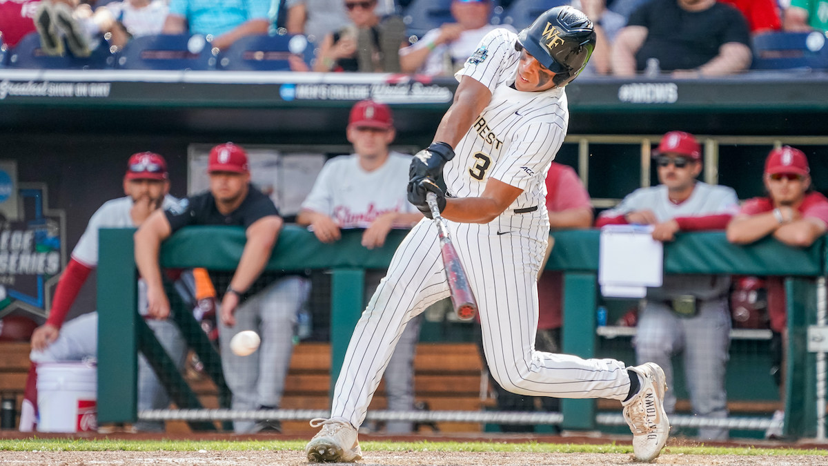 Wake Forest’s Danny Corona breaks down 2-run, go-ahead single after beating Stanford at the College World Series