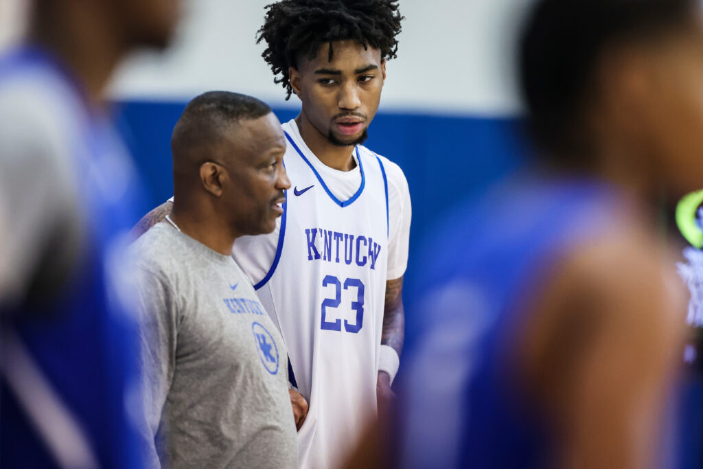 Jordan Burks and Bruiser Flint at Kentucky Basketball Practice