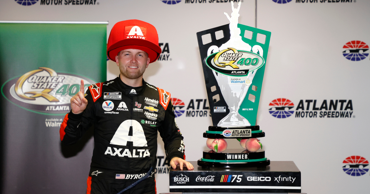 William Byron recaps ‘crazy night’ in rainy Quaker State 400