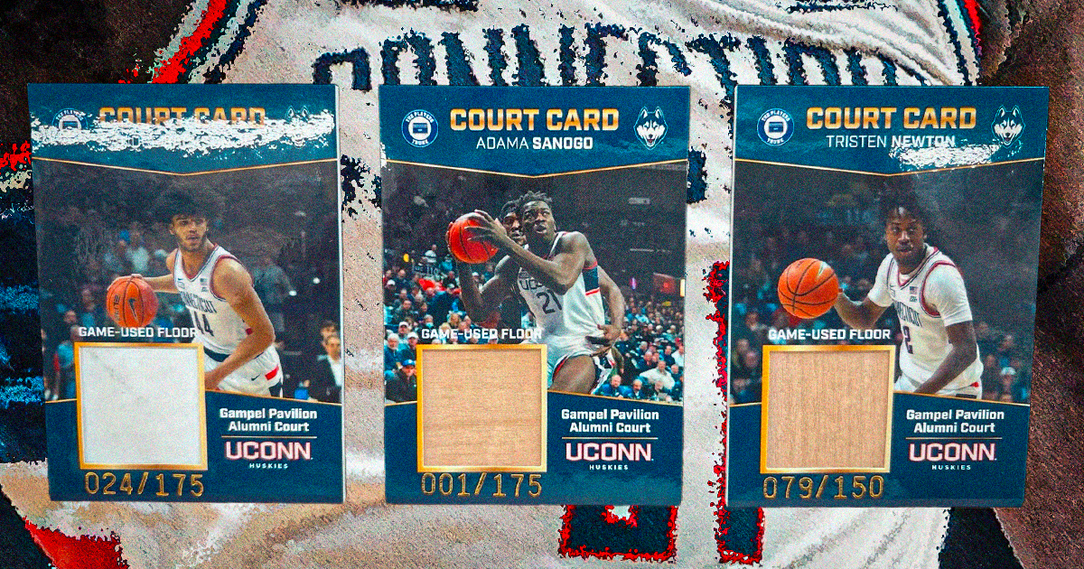 UConn stars appear on game-used court NIL trading cards