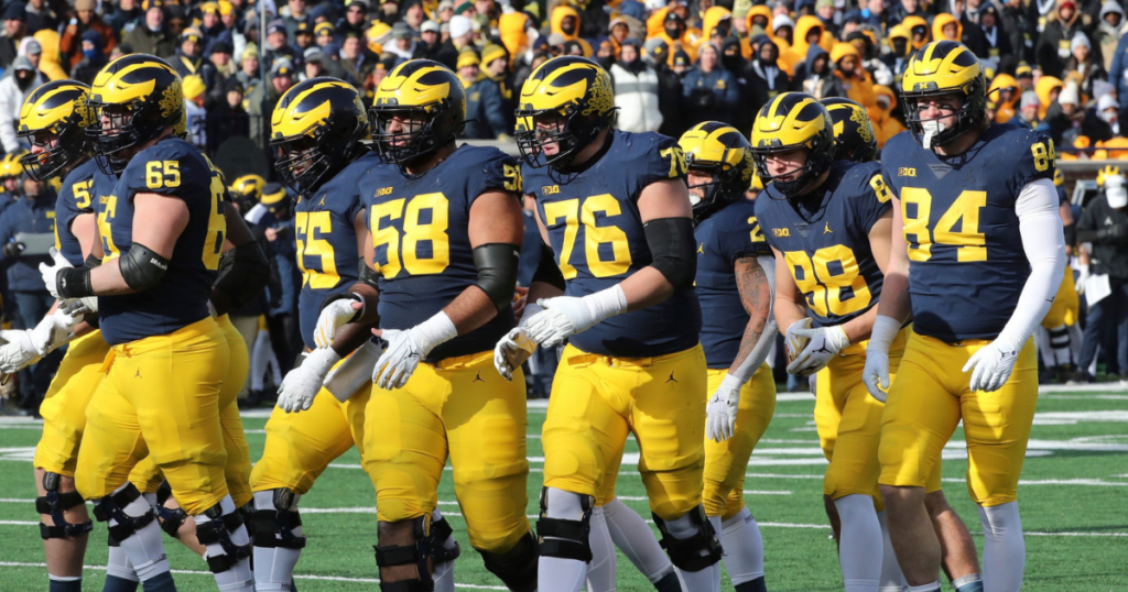 Michigan Wolverines football Joel Honigford Ryan Hayes Giovanni El-Hadi Olusegun Oluwatimi Zak Zinter