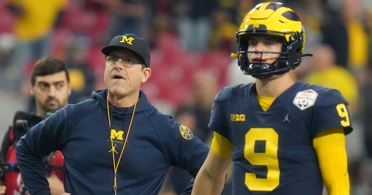 Harbaugh, Michigan unveil new football jerseys