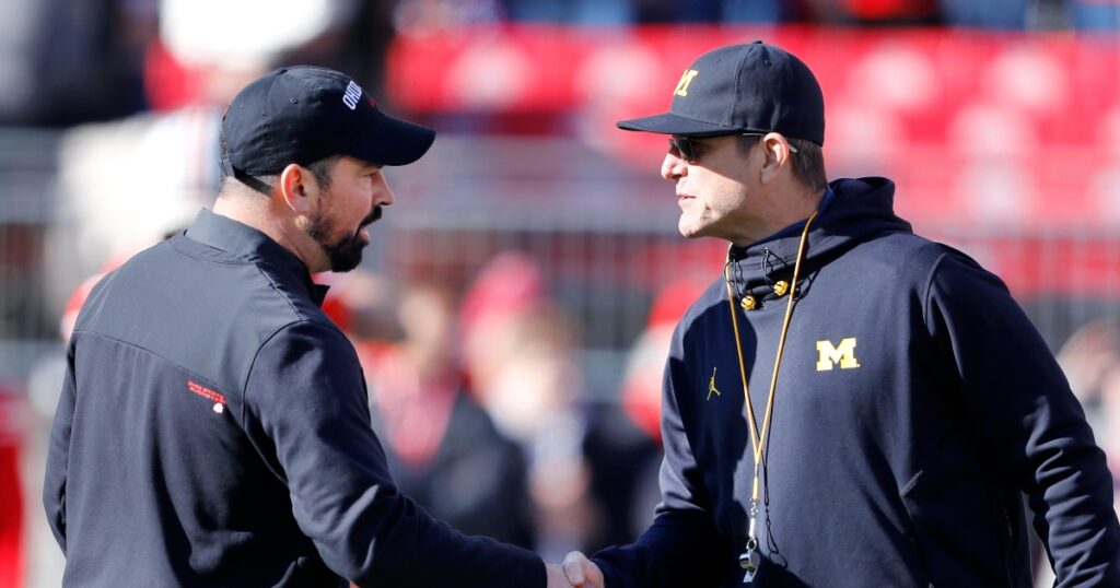 Ryan Day and Jim Harbaugh