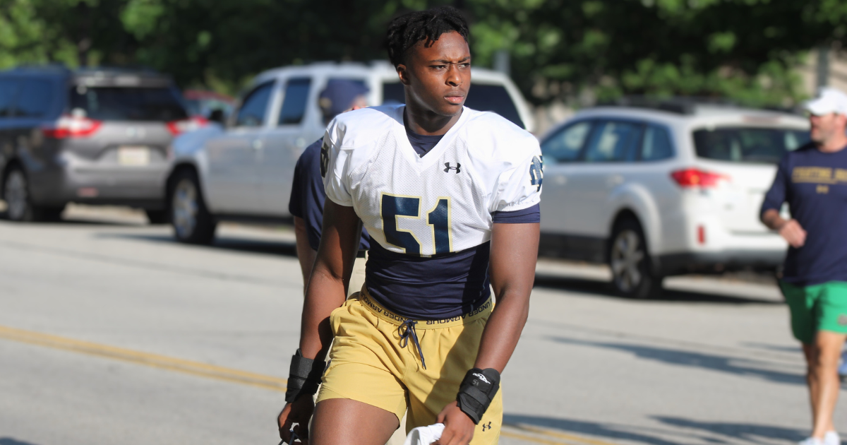 Notre Dame football fall camp practice two observations: freshmen