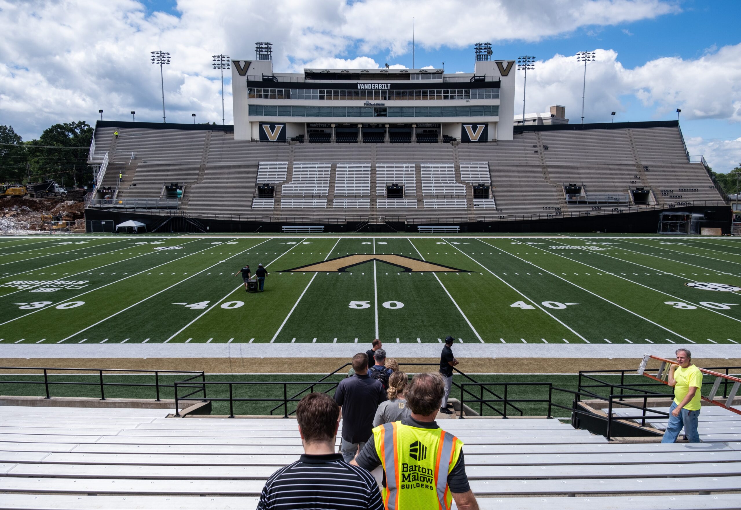 A view of FirstBank Stadium at Vanderbilt University on August 15,2023 as construction continues ahead of the football season.
