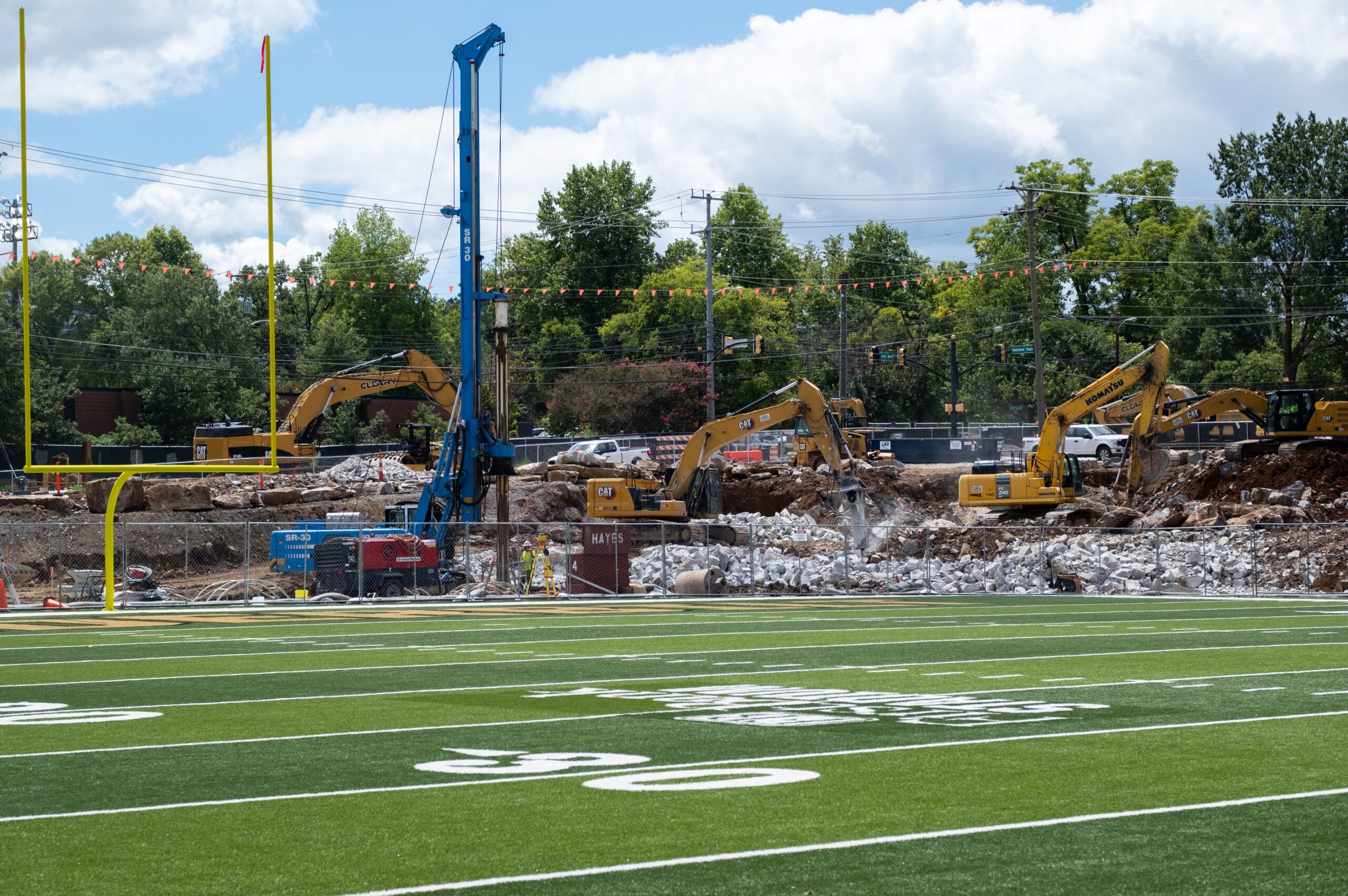 Construction continues at the FirstBank Stadium at Vanderbilt University on August 15,2023.