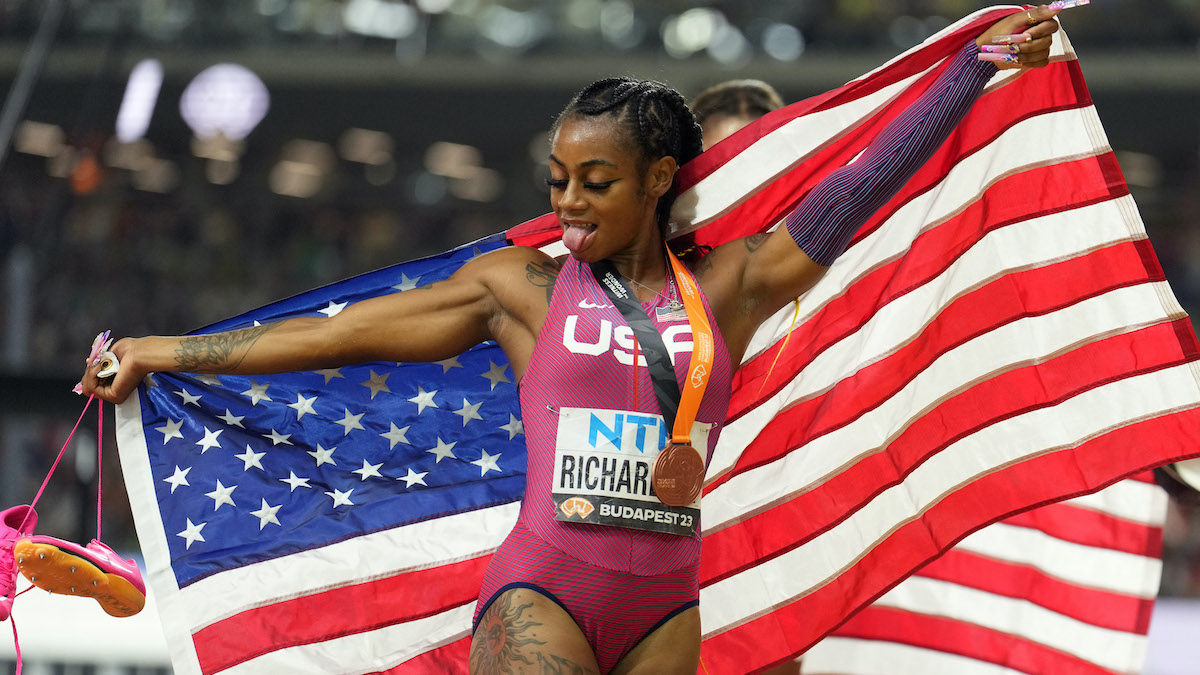 Sha'Carri Richardson, USA 400meter relay team set World Championship