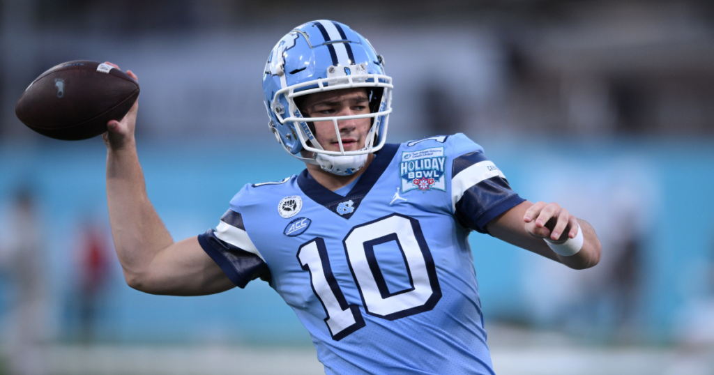 North Carolina quarterback Drake Maye, who will open the season against South Carolina