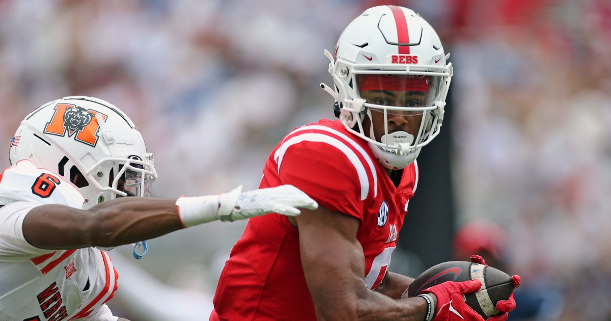 Tre Harris sets new Ole Miss receiving touchdown record with fourth ...