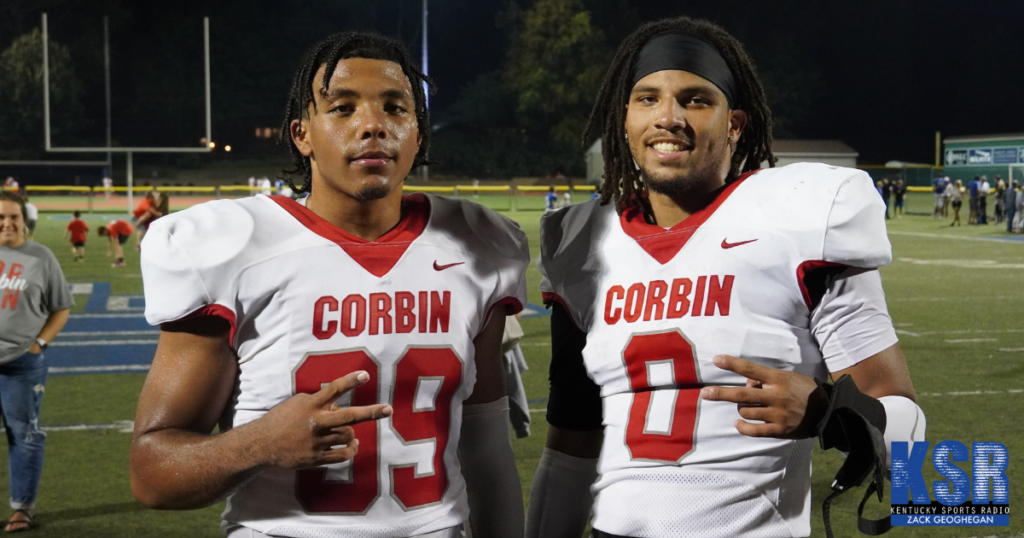 Corbin defensive lineman Jerod Smith (left) and linebacker Jacob Smith