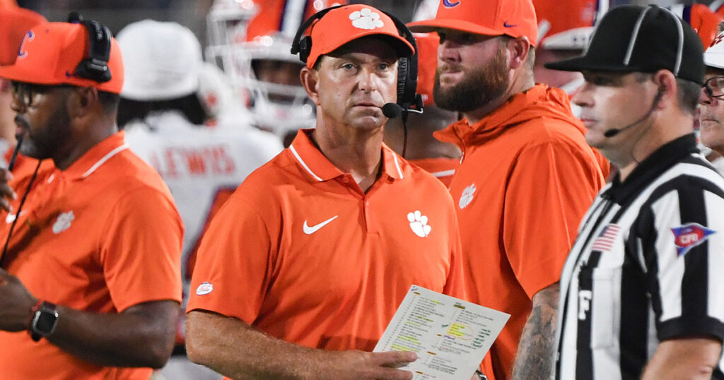 Clemson head coach Dabo Swinney vs. Duke