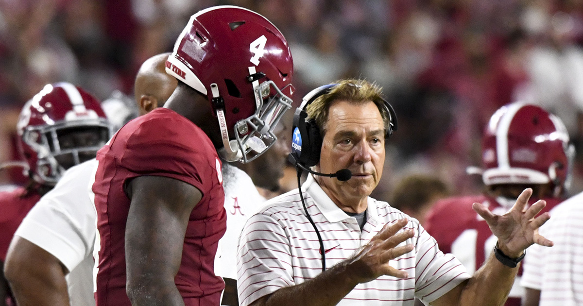 Nick Saban analyzes how Jalen Milroe handled the blitz vs. Texas, where