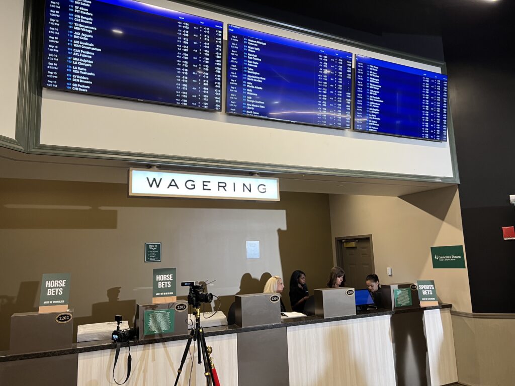 The in-person windows to place a wager at Churchill Downs
