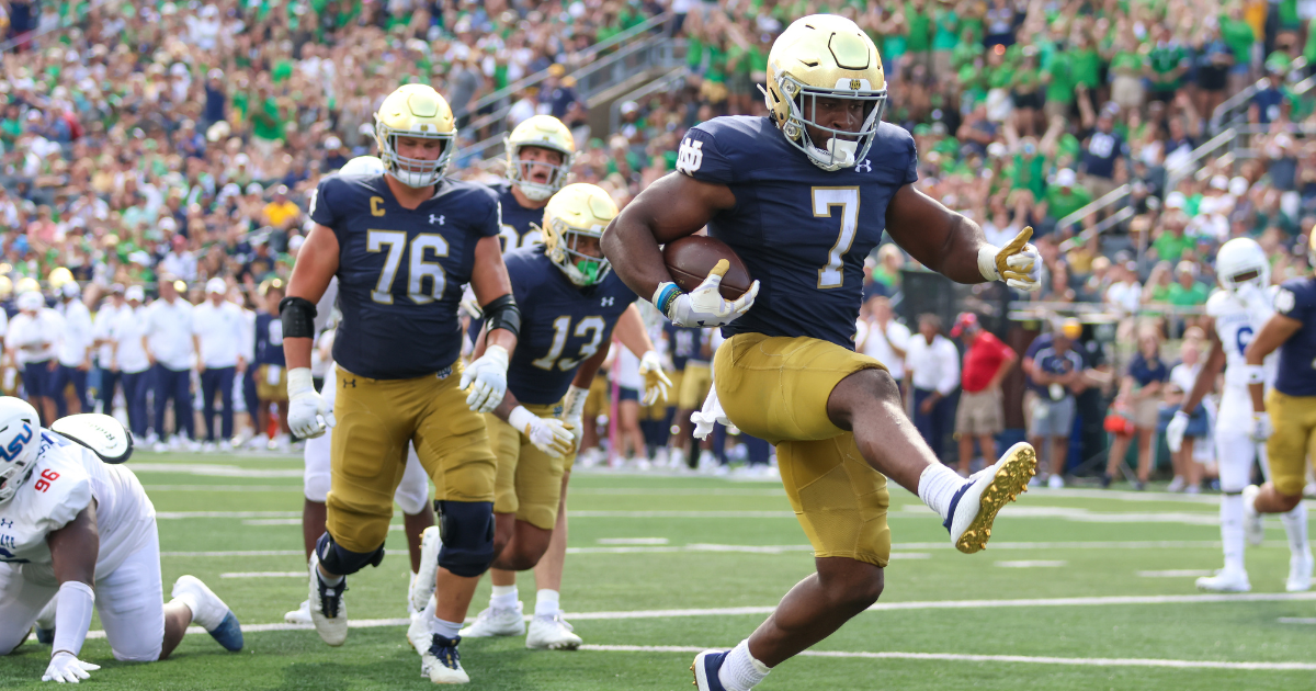 Over/under: Will Notre Dame RB Audric Estimé exceed 100 yards vs. NC State?