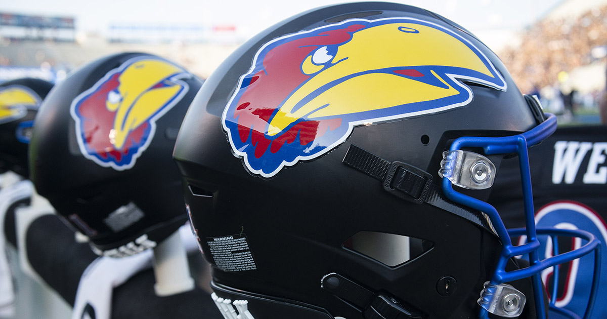 Kansas Football Jayhawks Land Pledge From 2024 IOL David Abajian   Kansas Helmets 