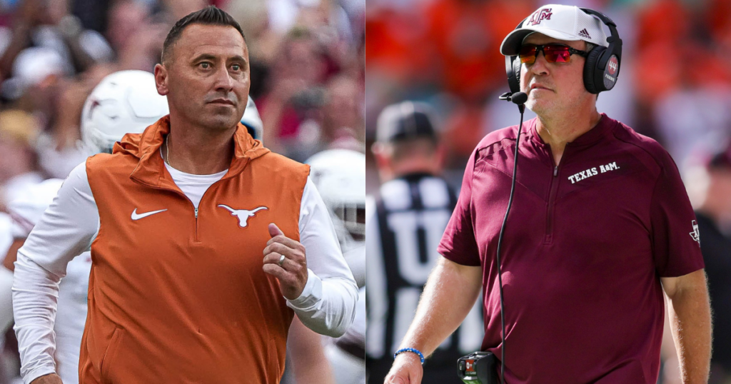 Texas HC Steve Sarkisian, Texas A&M HC Jimbo Fisher