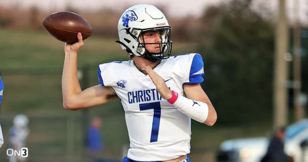 Lexington Christian Academy QB Cutter Boley throwing a football