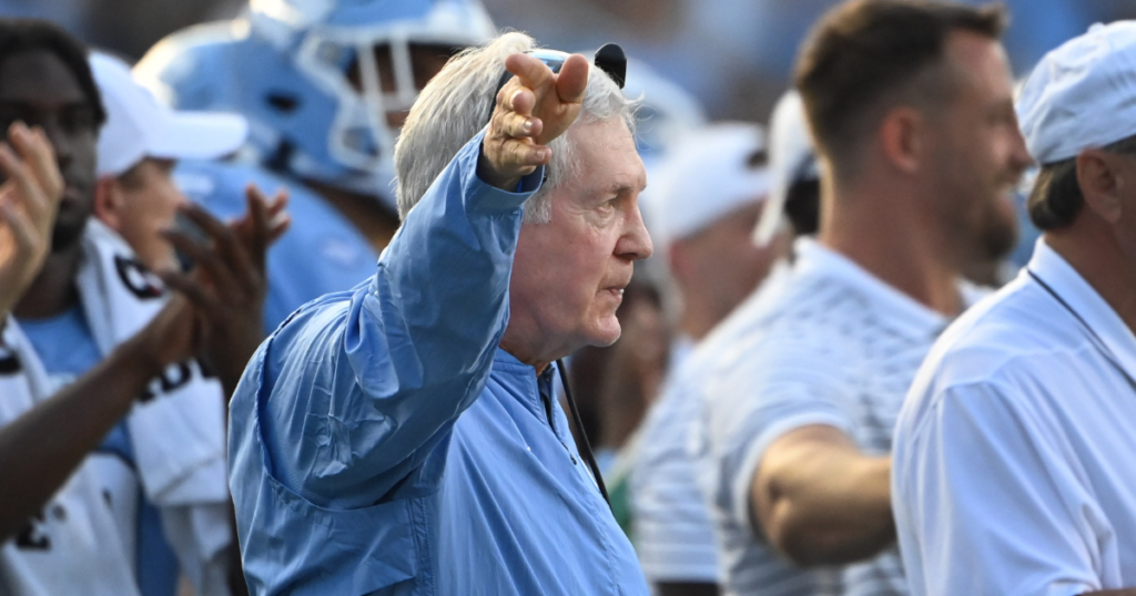 Sep 16, 2023; Chapel Hill, North Carolina, USA; North Carolina Tar Heels head coach Mack Brown in the fourth quarter at Kenan Memorial Stadium.