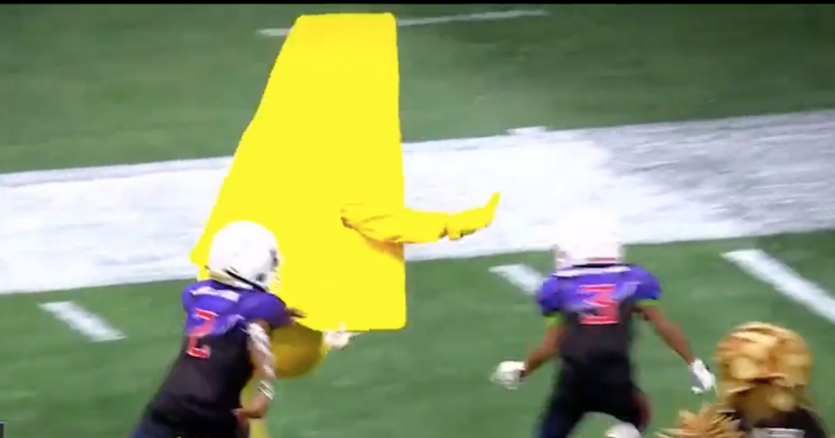 Why did the cheese mascot decide to stiff-arm a kid?