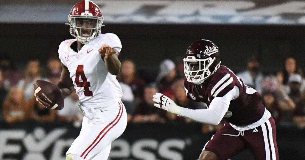 Alabama QB Jalen Milroe vs. Mississippi State