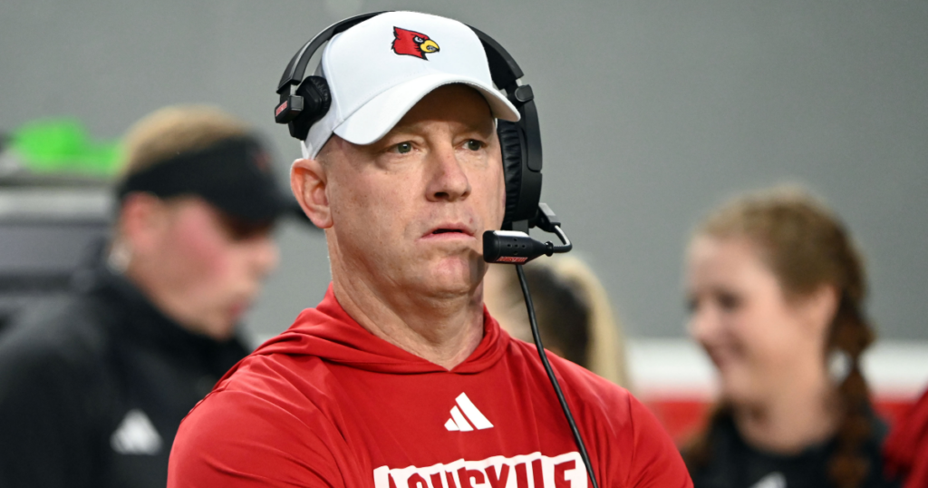Louisville coach Jeff Brohm had a message for his team after the first half against Notre Dame