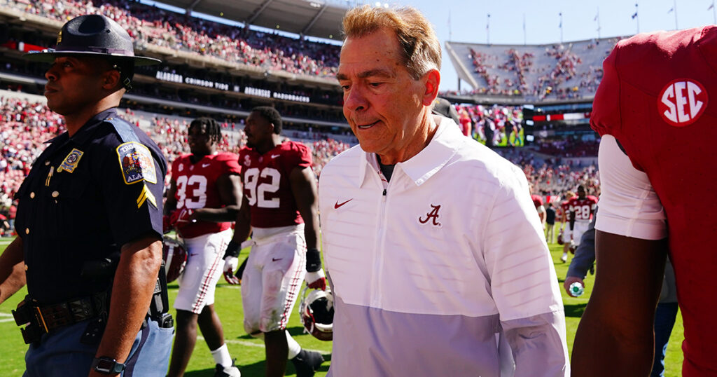 Nick Saban after Alabama's win over Arkansas